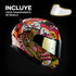 Casco Abatible Amatista Maneki Neko naranja Acabado